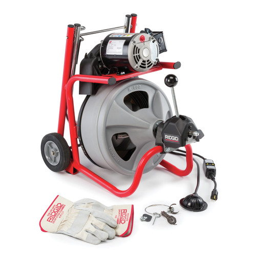 Drain Cleaning | Ridgid K-400 AF w/C-45 IW 1/2 in. x 75 ft. Autofeed Wheeled Drum Machine image number 0