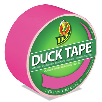 Duck 1.88 in. x 15 yards 3 in. Core Colored Duct Tape - Neon Pink (1-Roll)