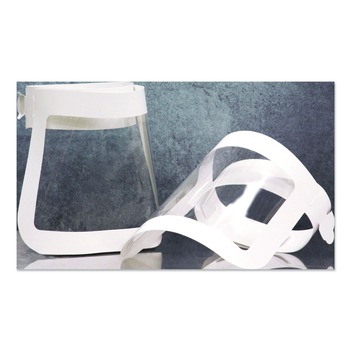 GN1 20.5 in. to 26.13 in. x 10.69 in. Face Shield - One Size Fits All, Clear/White (225/Carton)