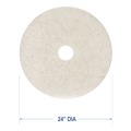 Cleaning & Janitorial Accessories | Boardwalk BWK4024NAT 24 in. Diameter Burnishing Floor Pads - Natural White (5/Carton) image number 2