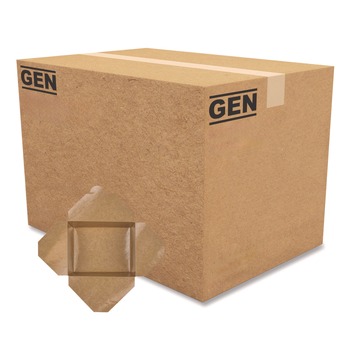 GEN Reclosable 54 oz. Paper Take-Out Box - Kraft (200/Carton)
