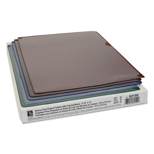 Office Jansan | C-Line 62150 Deluxe Vinyl Project Folders - Letter Size, Assorted Colors (35/Box) image number 0