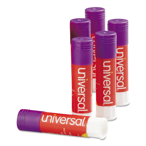 Universal UNV74748 0.28 oz. Glue Sticks - Purple, Clear Dry (12-Piece/Pack) image number 0