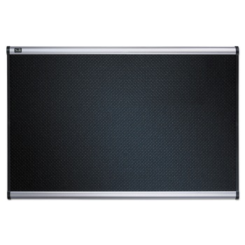 Quartet Prestige 36 in. x 24 in. Embossed Foam Bulletin Board - Black/Silver