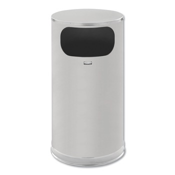 Rubbermaid Commercial FGSO16SSSGL 12 gal. European and Metallic Side-Opening Receptacle - Satin Stainless