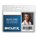 Paper Clips, Binder Clips, & Fasteners | SICURIX BAU67810 SICURIX 2.13 in. x 3.38 in. Horizontal Badge Holder - Clear (12/Pack) image number 0