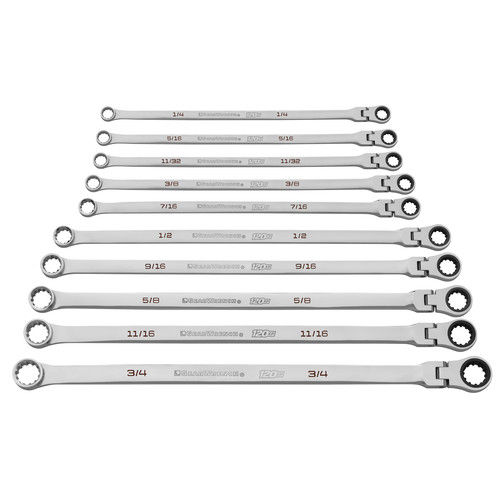  | GearWrench 86142 10-Piece SAE 120XP Universal Spline XL Flex GearBox Ratcheting Wrench Set image number 0