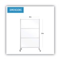 Office Furniture Accessories | MasterVision DSP123046 49 in. x 22 in. x 69 in. Protector Series Mobile Glass Panel Divider - Clear/Aluminum image number 3
