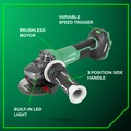 Influencers | Metabo HPT G3612DVFQ6M 36V MultiVolt Lithium-Ion Brushless Variable Speed Paddle Switch 4-1/2 in. Angle Grinder (Tool Only) image number 8