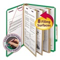File Folders | Smead 14097 8 SafeSHIELD Fasteners 3 Dividers Letter Size 8-Section Pressboard Top Tab Classification Folders - Green (10/Box) image number 7
