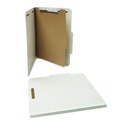 Office Jansan | Universal UNV10252T 2 in. Expansion 1 Divider 4 Fasteners 4-Section Pressboard Classification Folders - Letter Size, Gray Exterior (10/Box) image number 2