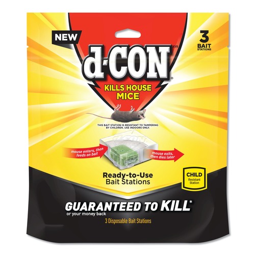 Cleaning & Janitorial Supplies | d-CON 19200-99427 3 in. x 3 in. x 1.25 in. Disposable Bait Station (6/Carton) image number 0
