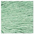 Mops | Boardwalk BWK502GNCT 5 in. Headband, Cotton/Synthetic Fiber, Super Loop Wet Mop Head - Medium, Green (12/Carton) image number 3