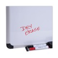 Office Jansan | Universal UNV43843 72 in. x 48 in. Deluxe Porcelain Magnetic Dry Erase Board - White Surface/Silver/Black Aluminum Frame image number 3
