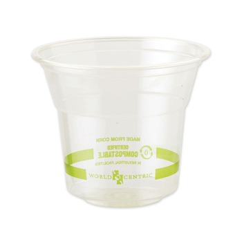 World Centric 10 oz PLA Plastic Cold Cups - Clear (1000/Carton)