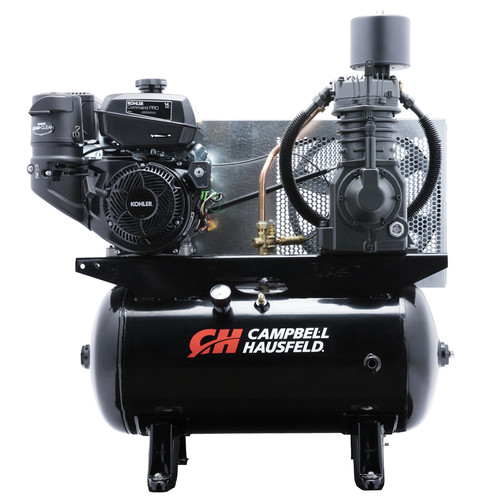 Stationary Air Compressors | Campbell Hausfeld CE7002 14 HP 2 Stage 30 Gallon Oil-Lube Horizontal Air Compressor with Metal Belt Guard image number 0