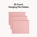 Office Jansan | Smead 64066 Letter Size 1/5-Cut Tabs Colored Hanging File Folders - Pink (25/Box) image number 2