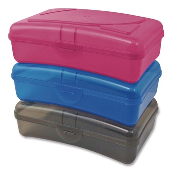 Cra-Z-Art Plastic School Box, 1 Compartment, 8 x 5.13 x 2.13, Randomly Assorted Colors
