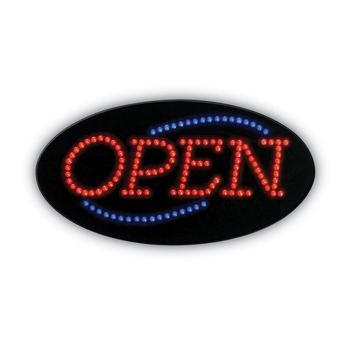 Cosco 10.5 in. x 20.13 in. LED OPEN Sign - Red and Blue Graphics
