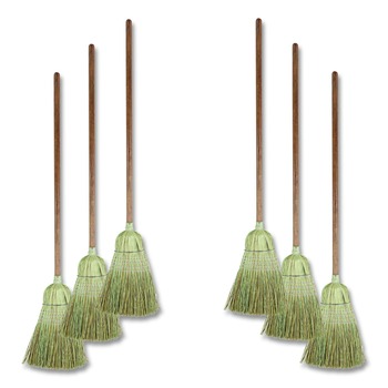 Boardwalk 60 in. Corn/Synthetic Fiber Bristle Broom - Gray/Natural (6/Carton)