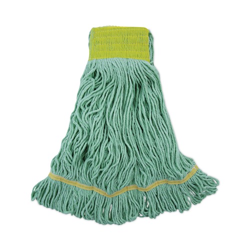 Mops | Boardwalk BWK1200LCT EcoMop Recycled Fiber Looped-End Mop Heads - Large, Green (12/Carton) image number 0