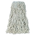 Mops | Rubbermaid Commercial FGV11800WH00 24 oz. 1 in. Band Economy Cut-End Cotton Wet Mop Head - White (12/Carton) image number 4
