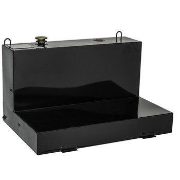 LIQUID TRANSFER EQUIPMENT | JOBOX 488002 76 Gallon Low-Profile L-Shaped Steel Liquid Transfer Tank - Black