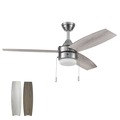 Ceiling Fans | Honeywell 51857-45 48 in. Pull Chain Ceiling Fan with Color Changing LED Light - Brushed Nickel image number 0