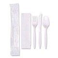 Labor Day Sale! Save $30 off $199! | Hoffmaster 117799 Fork/Knife/Spoon/Napkin Economy Cutlery Kit - White (250/Carton) image number 1