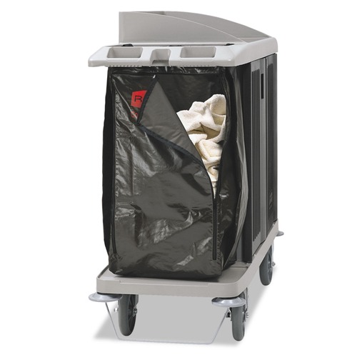  | Rubbermaid Commercial 1966885 17 in. x 33 in. 25 Gallon Zippered Vinyl Cleaning Cart Bag - Brown image number 0