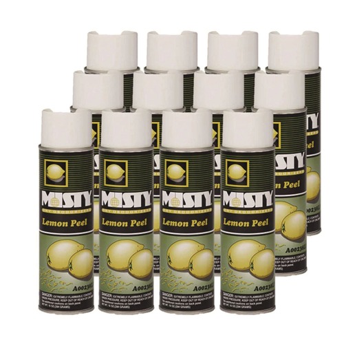 Cleaning & Janitorial Supplies | Misty 1001842 10 oz. Aerosol Spray Handheld Air Deodorizer - Lemon Peel (12/Carton) image number 0