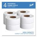 Cleaning & Janitorial Supplies | Scott 03148 3.55 in. x 1000 ft. 2-Ply Essential JRT Jumbo Roll Septic Safe Tissue - White (4 Rolls/Carton) image number 2