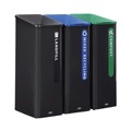 Trash & Waste Bins | Rubbermaid Commercial 2078994 Sustain 15 gal Metal/Plastic Decorative Refuse with Recycling Lid - Black/Blue image number 5