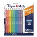 Pens | Paper Mate 2173764 InkJoy Gel Bright Gel Pen Retractable Medium 0.7 mm Assorted Ink Assorted Barrel 10/Pack image number 0