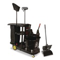 Mop Buckets | Nexstep Commercial Products 96998 Premier Downpress Mop Bucket and Wringer, 35 qt, Black image number 3