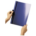  | Durable 220328 DuraClip 30 Sheet Capacity Letter Size Vinyl Report Cover - Navy/Clear (25/Box) image number 1