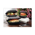 Food Trays, Containers, and Lids | Pactiv Corp. YCNB08010000 EarthChoice SmartLock 5.75 in. x 5.95 in. x 3.1 in. Microwaveable MFPP Hinged Lid Containers - Black (200/Carton) image number 6