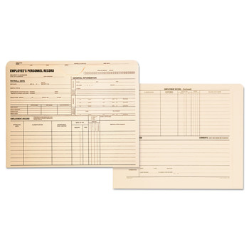 Quality Park Straight Tab Letter Size Employee Record Jacket - Manila (100/Box)