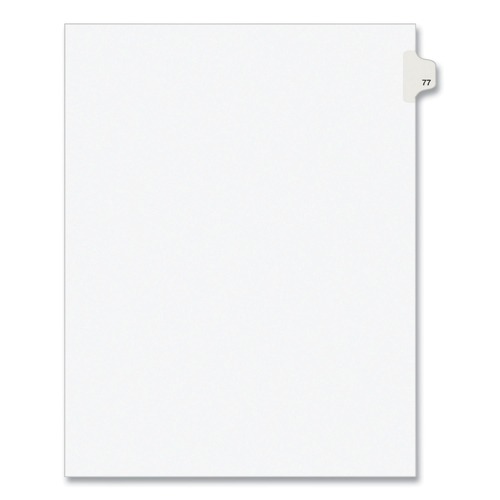 Customer Appreciation Sale - Save up to $60 off | Avery 01077 Preprinted Legal Exhibit 10-Tab '77-ft Label 11 in. x 8.5 in. Side Tab Index Dividers - White (25-Piece/Pack) image number 0