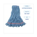 Tradesmen Day Sale | Boardwalk BWK503BLNB 1 in. Super Loop Cotton/Synthetic Fiber Wet Mop Head - Large, Blue (12/Carton) image number 4