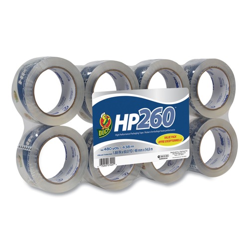 Office Jansan | Duck 1067839 1.88 in. x 60 yds 3 in. Core HP260 Packaging Tape - Clear (8/Pack) image number 0