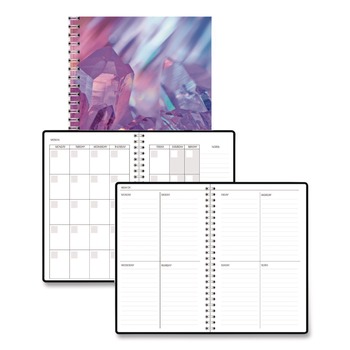 House of Doolittle Recycled Non-Dated Monthly/Weekly Crystals Planner - Blue/Pink/White Cover