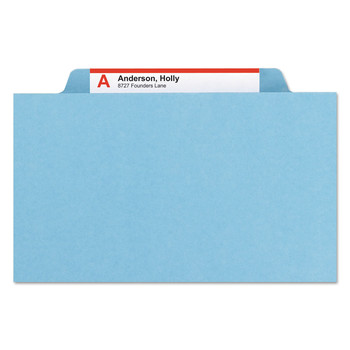 Smead Eight-Section 3-Divider Pressboard Top Tab Classification Folders - Legal Size/Blue (10/Box)