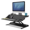 Office Jansan | Fellowes Mfg Co. 0007901 Lotus 32.75 in. x 24.25 in. x 5.5 in. to 22.5 in. Sit-Stands Workstation - Black image number 1