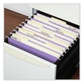 Office Jansan | Universal UNV14120EE 1/5-Cut Tab Deluxe Bright Color Hanging File Folders - Letter Size, Violet (25/Box) image number 3