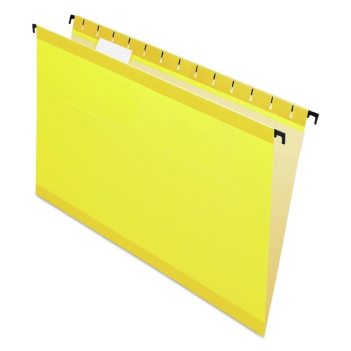 Office Jansan | Pendaflex 6153 1/5 YEL 1/5-Cut Tabs Legal Size SureHook Hanging Folders - Yellow (20/Box) image number 0