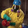 Bib Overalls | KleenGuard 09817 KleenGuard A70 Chemical Spray Protection Coveralls - 4XL, Yellow (12/Carton) image number 3