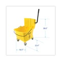Mop Buckets | Boardwalk 3485205 8.75 gal. Pro-Pac Side-Squeeze Wringer/Bucket Combo - Yellow/Silver image number 3