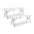 Office Furniture & Lighting | Iceberg 61273 94.5 in. x 29.9 in. x 30 in. Bifold Rectangular Resin Folding Table - White Granite Top/Gray Base/Legs (2/Pack) image number 0