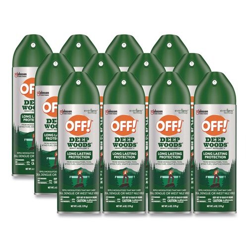 Cleaning & Janitorial Supplies | OFF! 354266 Deep Woods 6-Ounce Dry Insect Repellent Aerosol Spray - Neutral (12/Carton) image number 0